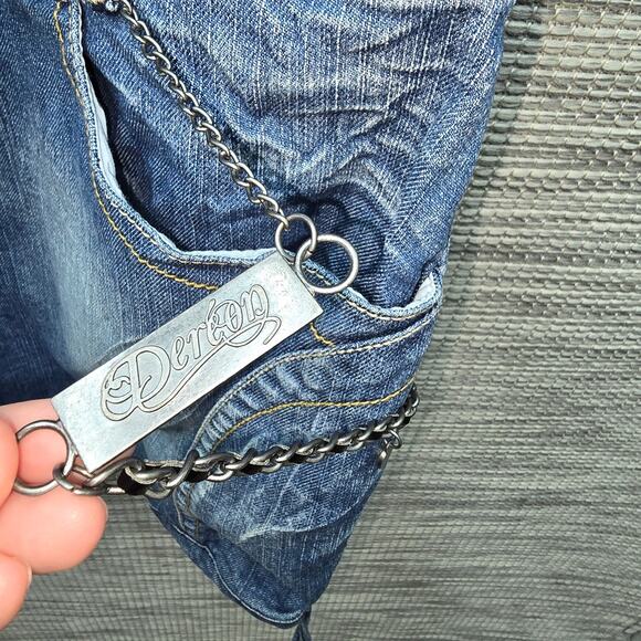 Dereon Denim Romper Womens Plus Size 1X VTG Y2K Urban Streetwear Blue Jean Belt - Picture 4 of 12